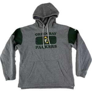 Nike Green Bay Packers Retro Throwback‎ Sweatshirt Hoodie Green Gray Size Small